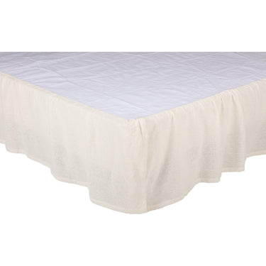 Burlap Antique White Ruffled Twin Bed Skirt 39x76x16 VHC Brands - The Fox Decor